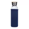 Üveg ivópalack neoprén tokban, 600 ml (ø 7 x 24,5 cm, Sötétkék)