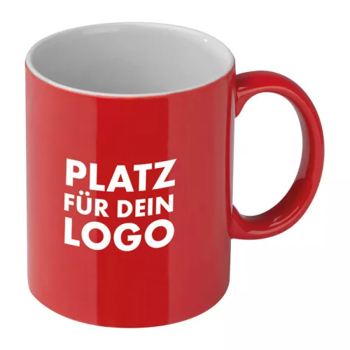 Kerámia kávés bögre, 300 ml (ø 8 × 9,5 cm, Piros)