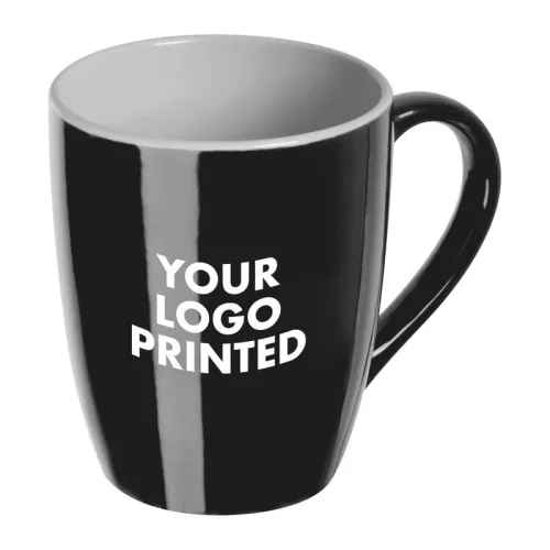 Színes kerámia bögre, 300 ml (ø 8,7 × 10,6 cm, Fekete)