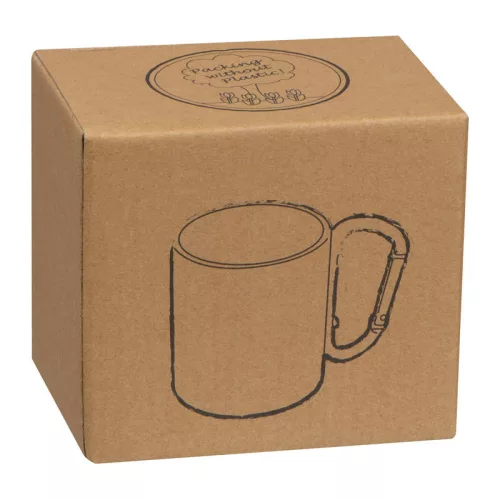 Fém bögre karabinerrel, 200 ml (ø 6,8 × 7,8 cm, Piros)