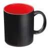Fekete bögre színes belsővel, 300 ml (ø 8 × 9,6 cm, Piros)