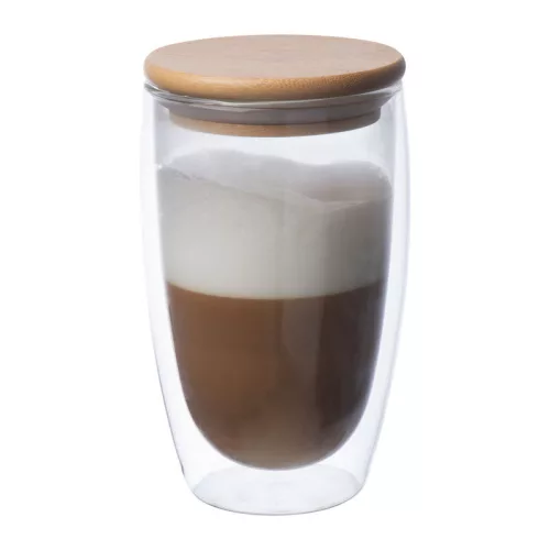 Duplafalú üveg pohár, 500 ml