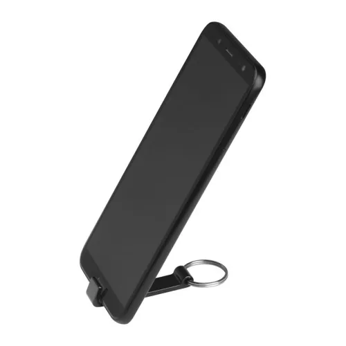 Üvegnyitó és mobiltartó kulcstartóval (Fekete)