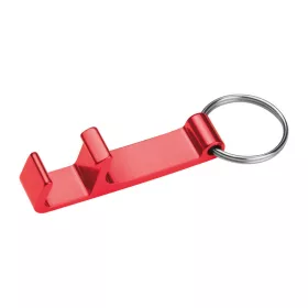 Üvegnyitó és mobiltartó kulcstartóval (Piros)