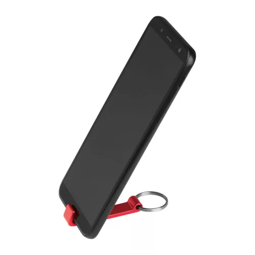 Üvegnyitó és mobiltartó kulcstartóval (Piros)