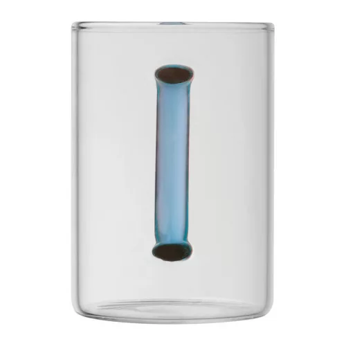 Üvegbögre színes füllel, 250 ml (ø 7 × 10,1 cm, Kék)