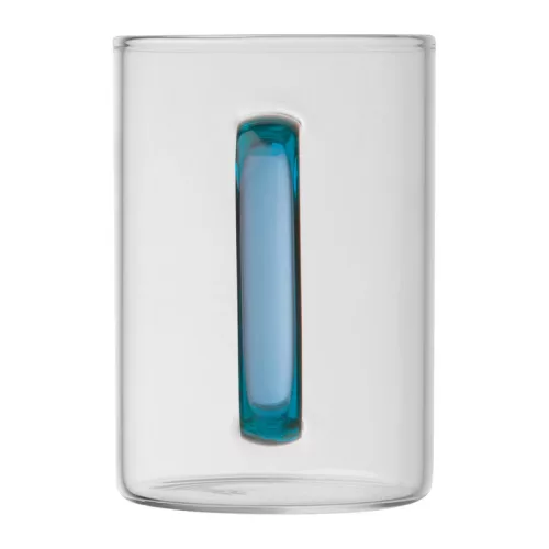 Üvegbögre színes füllel, 250 ml (ø 7 × 10,1 cm, Kék)