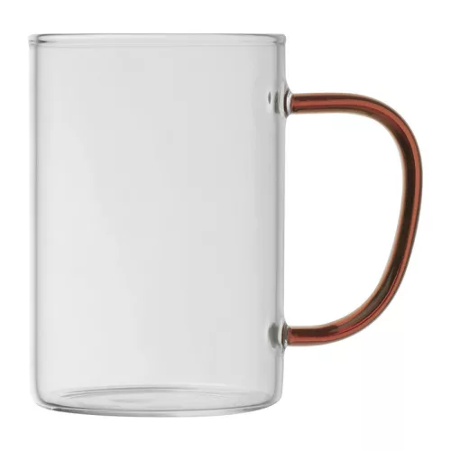 Üvegbögre színes füllel, 250 ml (ø 7 × 10,1 cm, Piros)