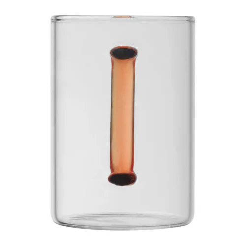 Üvegbögre színes füllel, 250 ml (ø 7 × 10,1 cm, Piros)