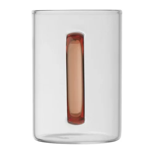 Üvegbögre színes füllel, 250 ml (ø 7 × 10,1 cm, Piros)