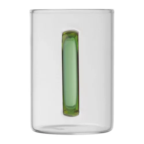 Üvegbögre színes füllel, 250 ml (ø 7 × 10,1 cm, Zöld)