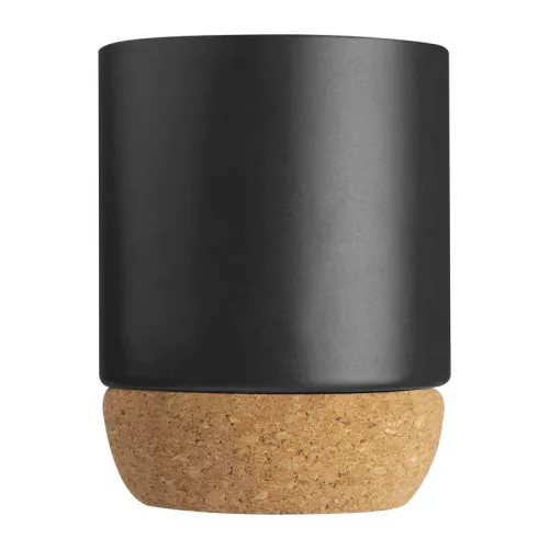 Kerámia bögre parafa aljjal, 350 ml (ø 8,6 × 11,3 cm, Fekete)