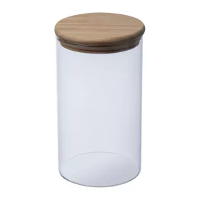 Boroszilikát üvegedény fa tetővel, 1000 ml