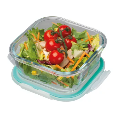 Üveg ételhordó műanyag fedővel, 750 ml