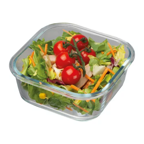 Üveg ételhordó műanyag fedővel, 750 ml