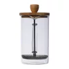 Üveg kávé- vagy teafőző bambusz tetővel, 600 ml