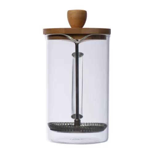 Üveg kávé- vagy teafőző bambusz tetővel, 600 ml