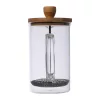 Üveg kávé- vagy teafőző bambusz tetővel, 600 ml