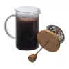 Üveg kávé- vagy teafőző bambusz tetővel, 600 ml