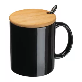   Kerámia bögre kiegészítőkkel, 300 ml (ø 8,5 × 10,2 cm, Fekete)