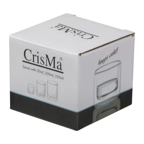 Duplafalú üvegpohár, 50ml