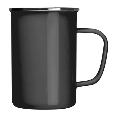 Zománcozott bögre, 550 ml (ø 9,2 × 12,8 cm, Fekete)