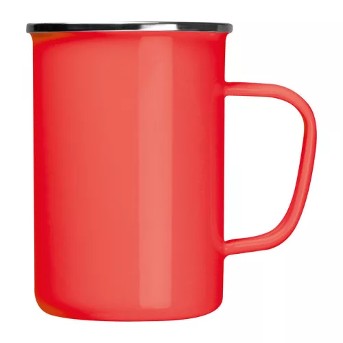 Zománcozott bögre, 550 ml (ø 9,2 × 12,8 cm, Piros)