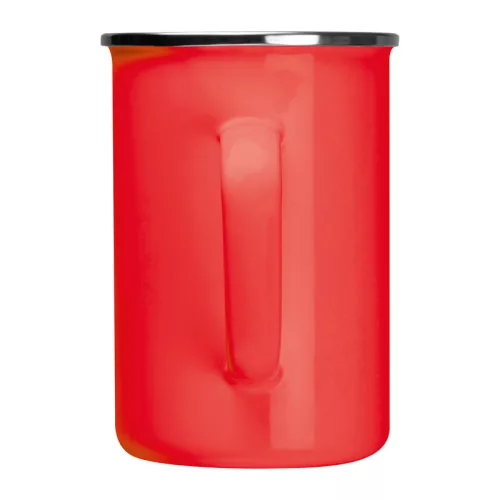Zománcozott bögre, 550 ml (ø 9,2 × 12,8 cm, Piros)