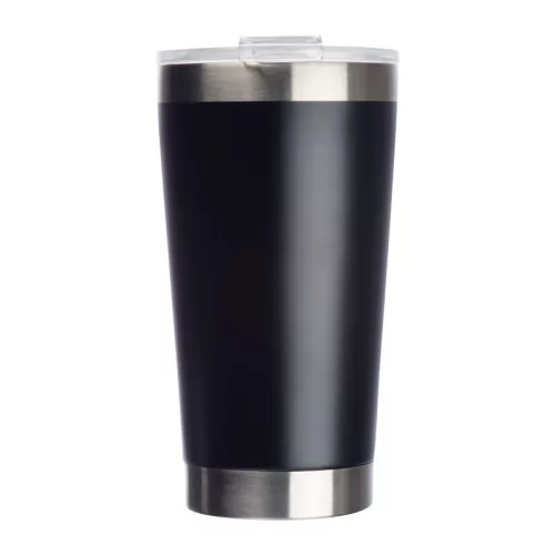 Kerámia bevonatú  termoszbögre, 500ml (ø 8,8 x 16,8 cm, Fekete)