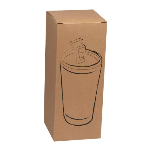 Kerámia bevonatú  termoszbögre, 500ml (ø 8,8 x 16,8 cm, Fekete)