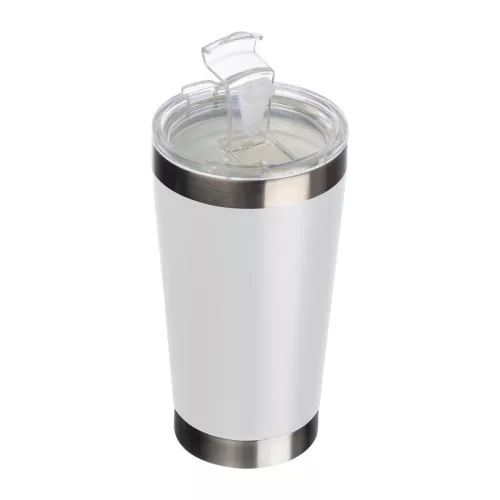 Kerámia bevonatú  termoszbögre, 500ml (ø 8,8 x 16,8 cm, Fehér)