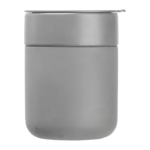 Kerámia utazó pohár szilikon bevonattal, 340ml (ø 8,2 x 10,8 cm, Szürke)