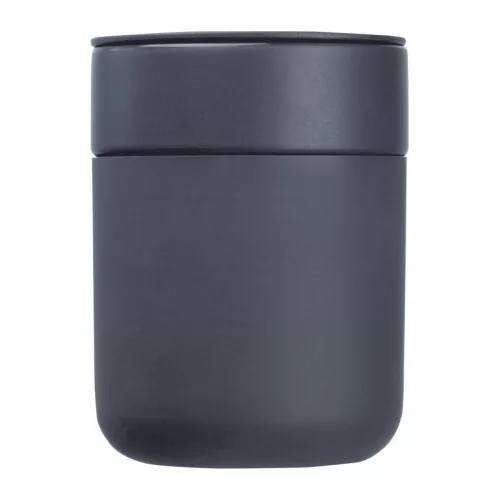 Kerámia utazó pohár szilikon bevonattal, 340ml (ø 8,2 x 10,8 cm, Sötétszürke)