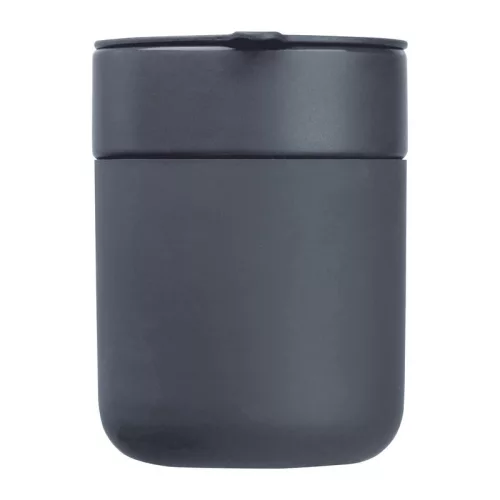 Kerámia utazó pohár szilikon bevonattal, 340ml (ø 8,2 x 10,8 cm, Sötétszürke)