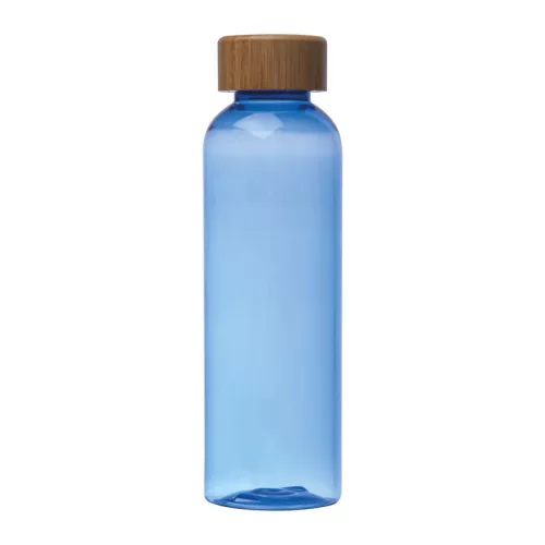 PET ivópalack bambusz fedéllel, 500ml (ø 6,5 x 21,5 cm, Kék)