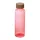 PET ivópalack bambusz fedéllel, 500ml (ø 6,5 x 21,5 cm, Piros)