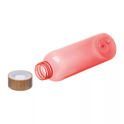 PET ivópalack bambusz fedéllel, 500ml (ø 6,5 x 21,5 cm, Piros)
