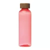 PET ivópalack bambusz fedéllel, 500ml (ø 6,5 x 21,5 cm, Piros)