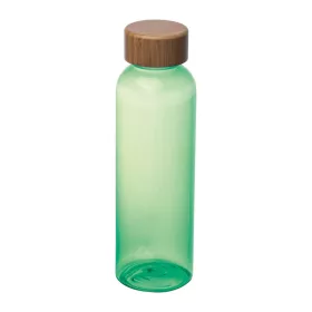   PET ivópalack bambusz fedéllel, 500ml (ø 6,5 x 21,5 cm, Zöld)