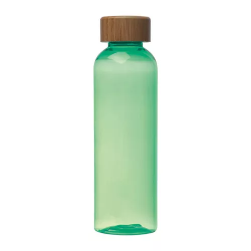 PET ivópalack bambusz fedéllel, 500ml (ø 6,5 x 21,5 cm, Zöld)