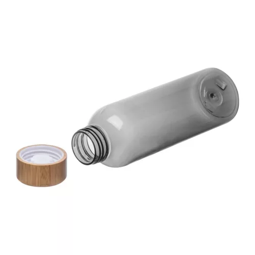 PET ivópalack bambusz fedéllel, 500ml (ø 6,5 x 21,5 cm, Sötétszürke)