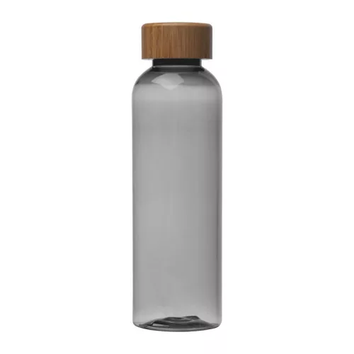 PET ivópalack bambusz fedéllel, 500ml (ø 6,5 x 21,5 cm, Sötétszürke)