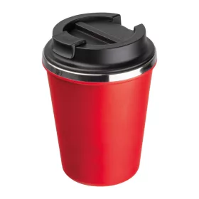   Duplafalú acél termoszbögre, 350ml (ø 9,2 x 12,9 cm, Piros)