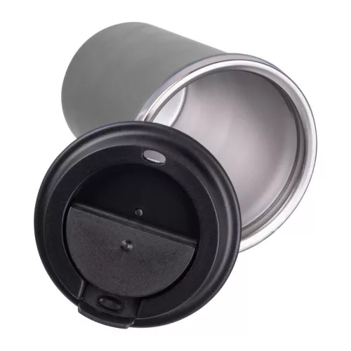 Duplafalú acél termoszbögre, 350ml (ø 9,2 x 12,9 cm, Szürke)