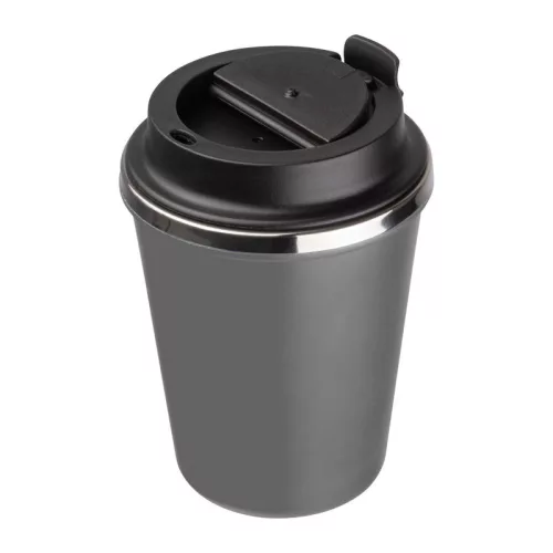 Duplafalú acél termoszbögre, 350ml (ø 9,2 x 12,9 cm, Szürke)