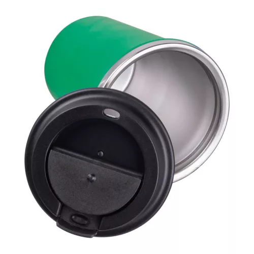 Duplafalú acél termoszbögre, 350ml (ø 9,2 x 12,9 cm, Zöld)