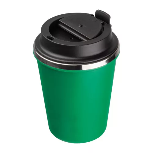 Duplafalú acél termoszbögre, 350ml (ø 9,2 x 12,9 cm, Zöld)