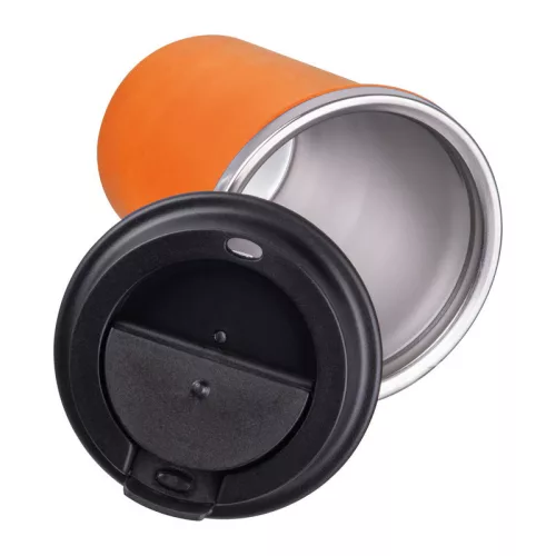 Duplafalú acél termoszbögre, 350ml (ø 9,2 x 12,9 cm, Narancssárga)