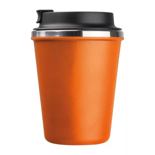 Duplafalú acél termoszbögre, 350ml (ø 9,2 x 12,9 cm, Narancssárga)