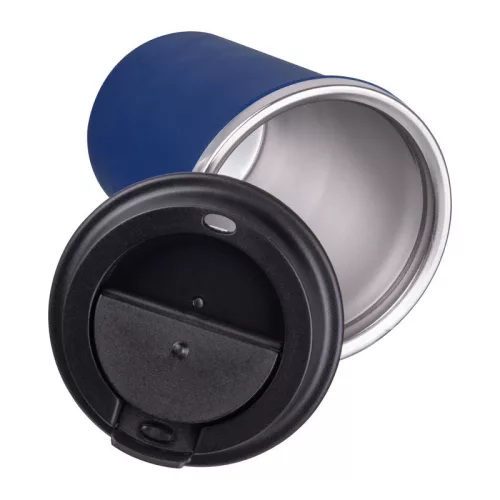 Duplafalú acél termoszbögre, 350ml (ø 9,2 x 12,9 cm, Sötétkék)